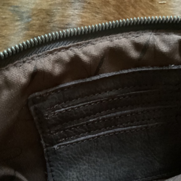 Genuine Leather Hair On Hide Crossbody Clutch Handbag - Picture 5 of 8